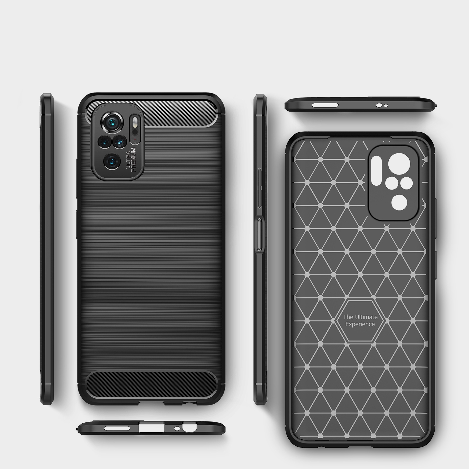 Θήκη Xiaomi Redmi Note 10 4g Note 10s Σιλικόνης Μαύρη Brushed Carbon Fiber Silicone Case Black 9702